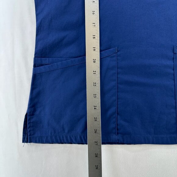 Cherokee Scrub Top Womens Sz S Workwear Professionals Wrap Medical Uniform Blue - Picture 12 of 12